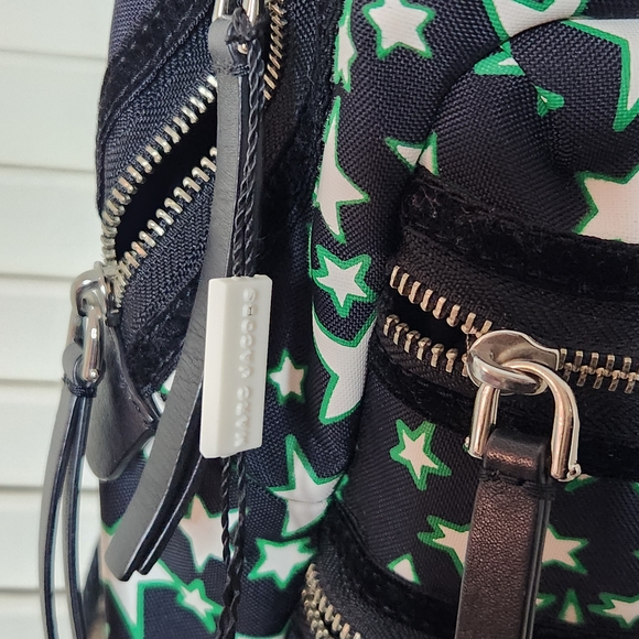 Marc Jacobs Black and Green Star Nylon Mini Backpack - Picture 2 of 9